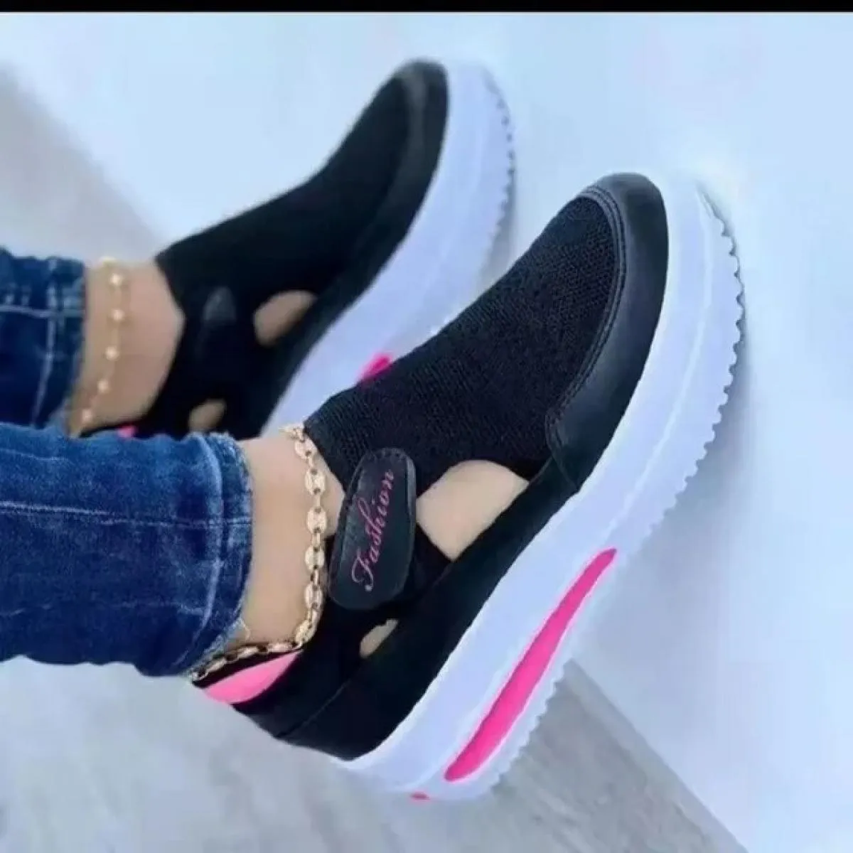 Estate nuove scarpe sportive casual con zeppa in mesh traspirante antiscivolo donna scarpe vulcanizzate con plateau scarpe da gi