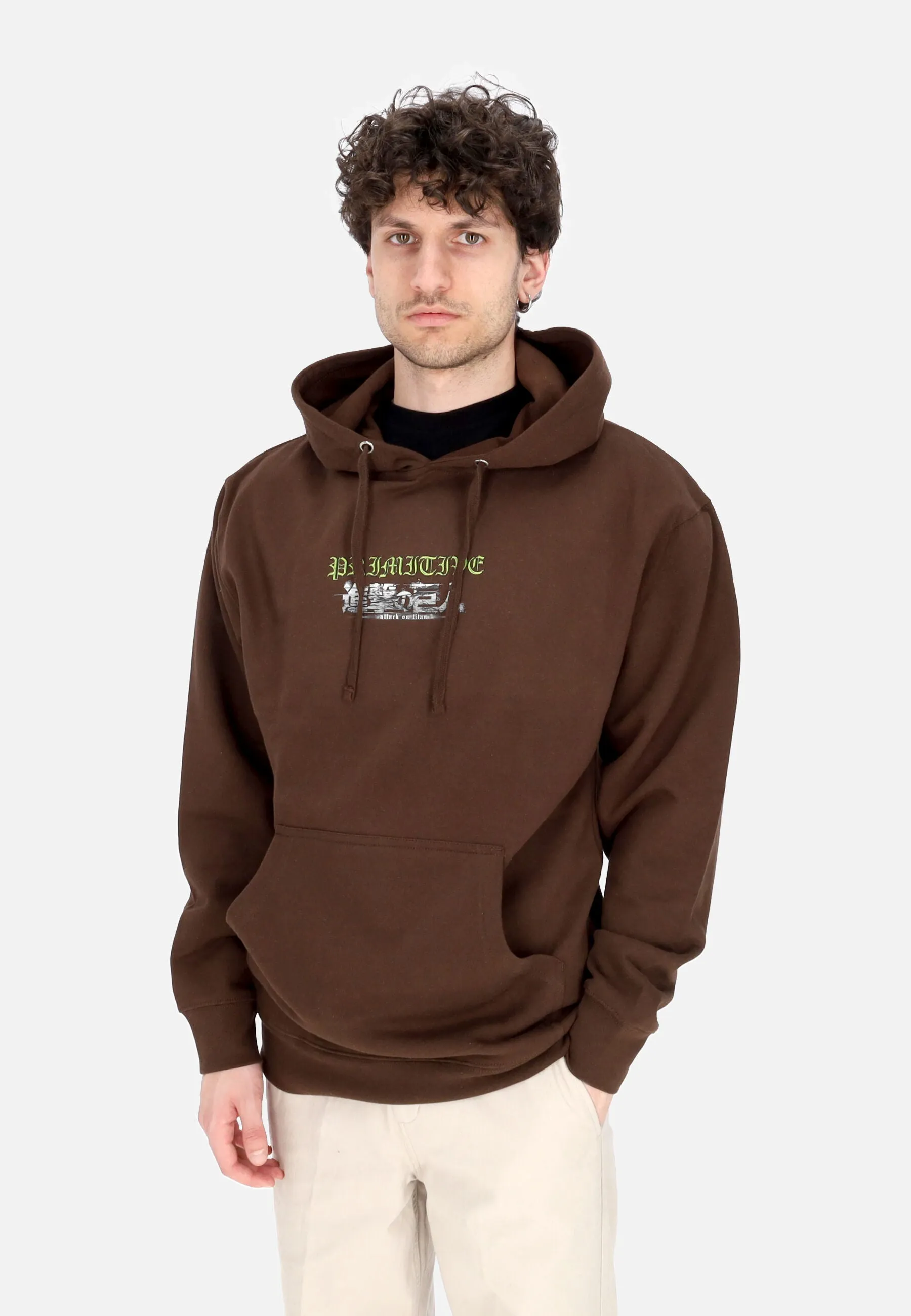 Felpa Cappuccio Uomo Scout Hoodie X Attack On Titan Brown