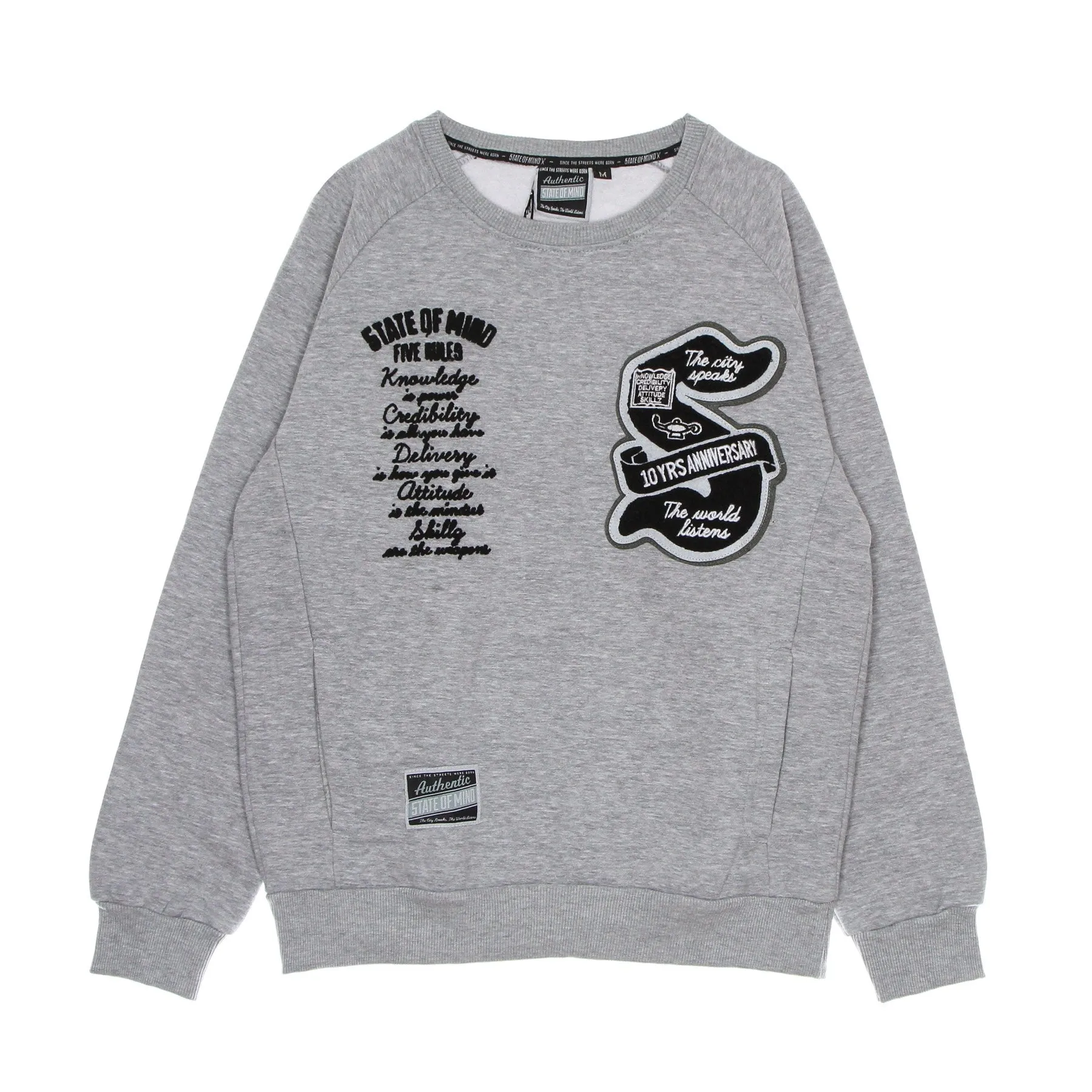 Felpa Girocollo Uomo Ten Years Anniversary Crewneck Grey Melange
