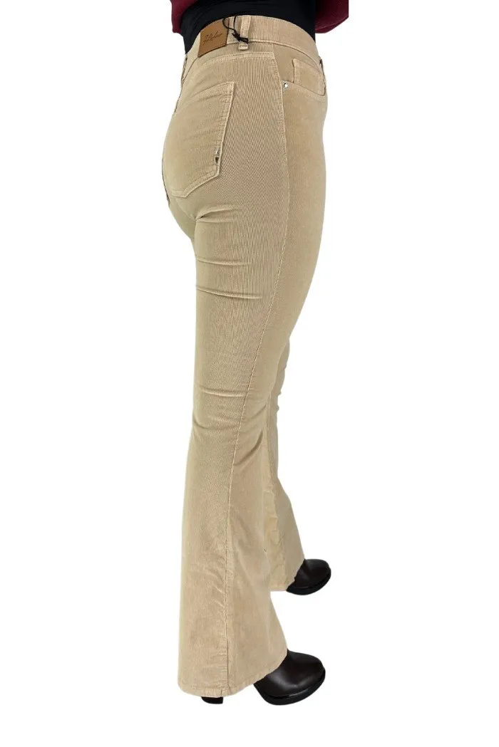 Fifty Four pantalone in velluto a zampa greta v065