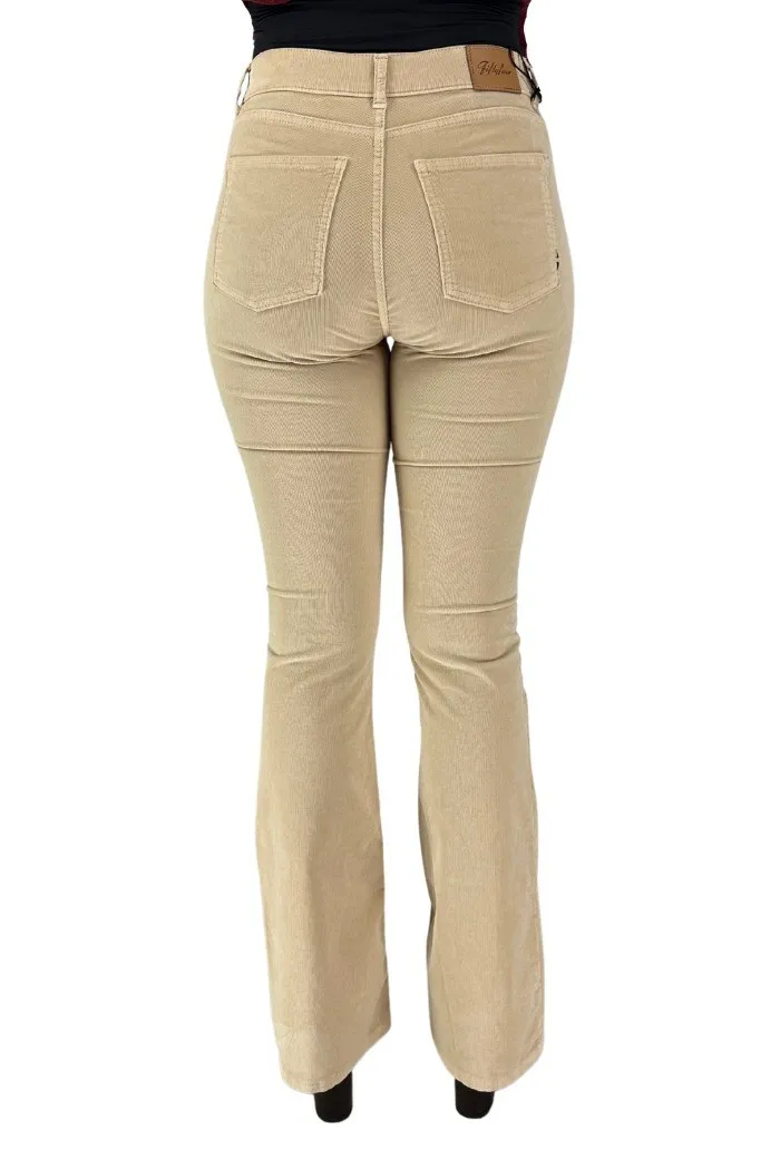 Fifty Four pantalone in velluto a zampa greta v065