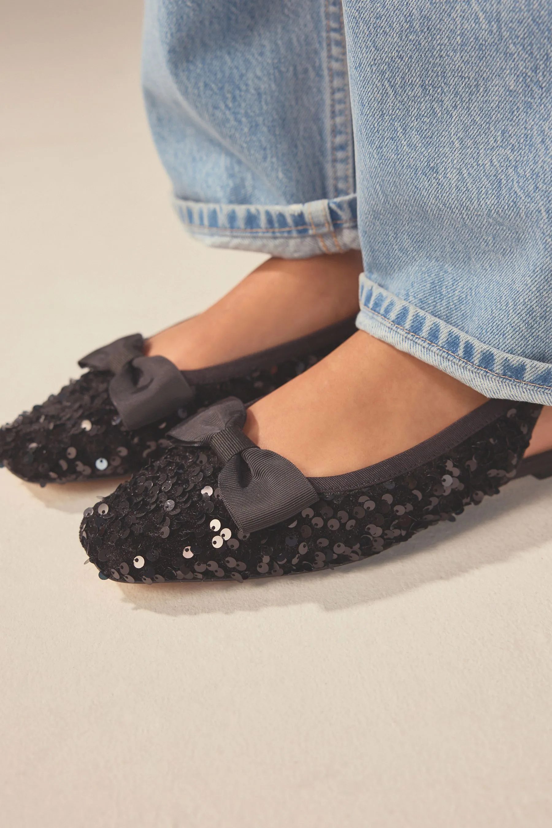 Forever Comfort® - Paillettes Fiocco Scarpe con cinturino posteriore