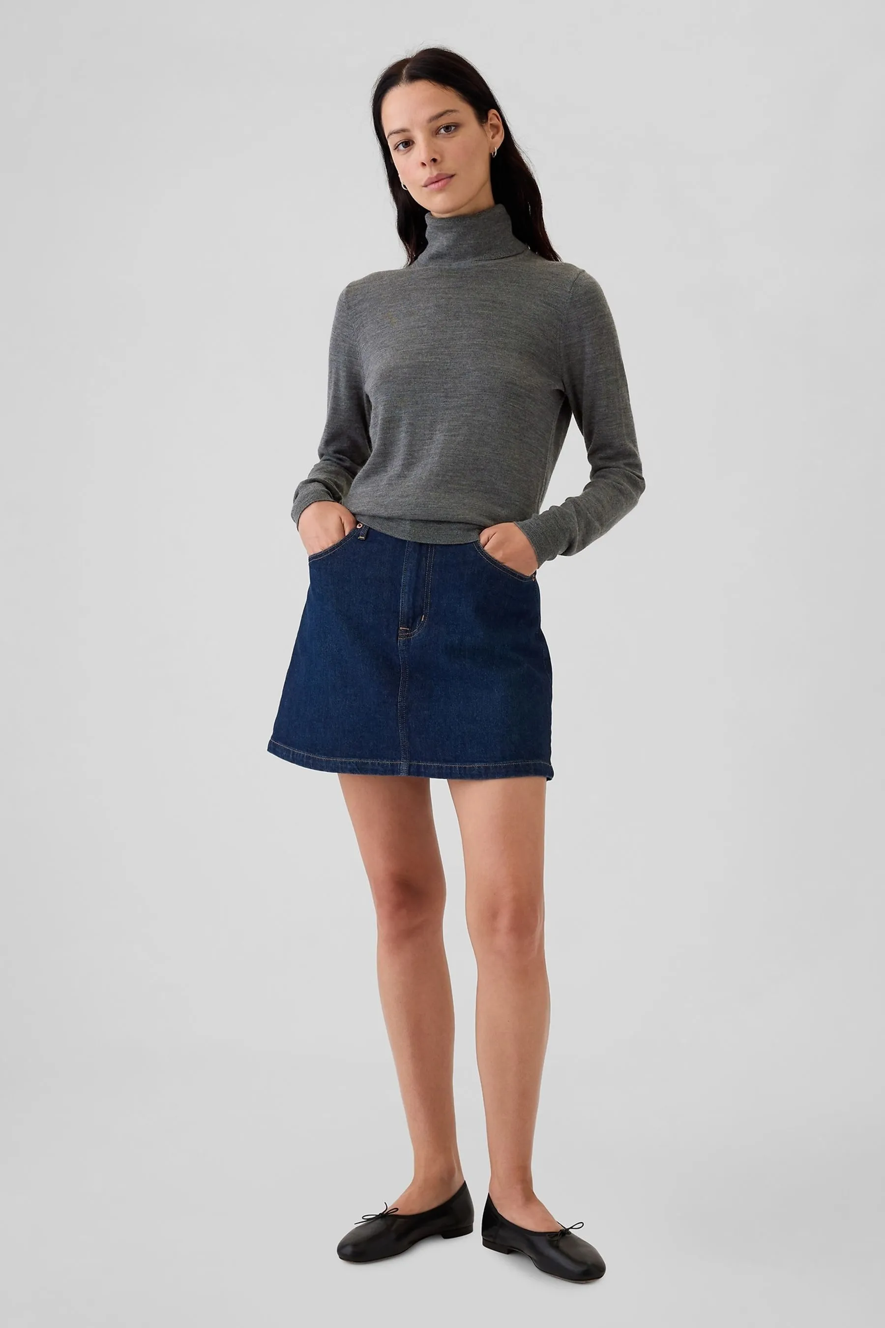 Gap - Maglia in lana merino a collo alto    