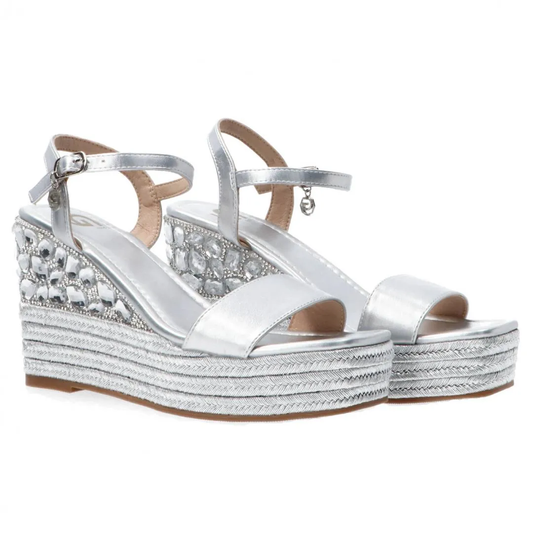 GH03 zeppa laminata con strass Argento
