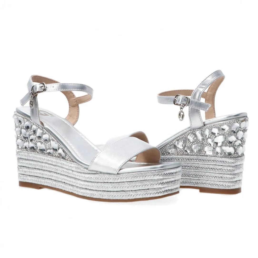 GH03 zeppa laminata con strass Argento