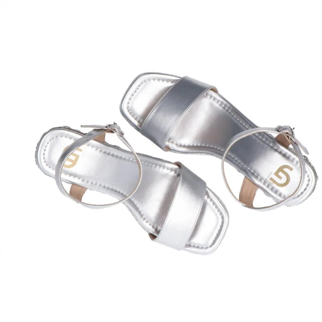 GH03 zeppa laminata con strass Argento
