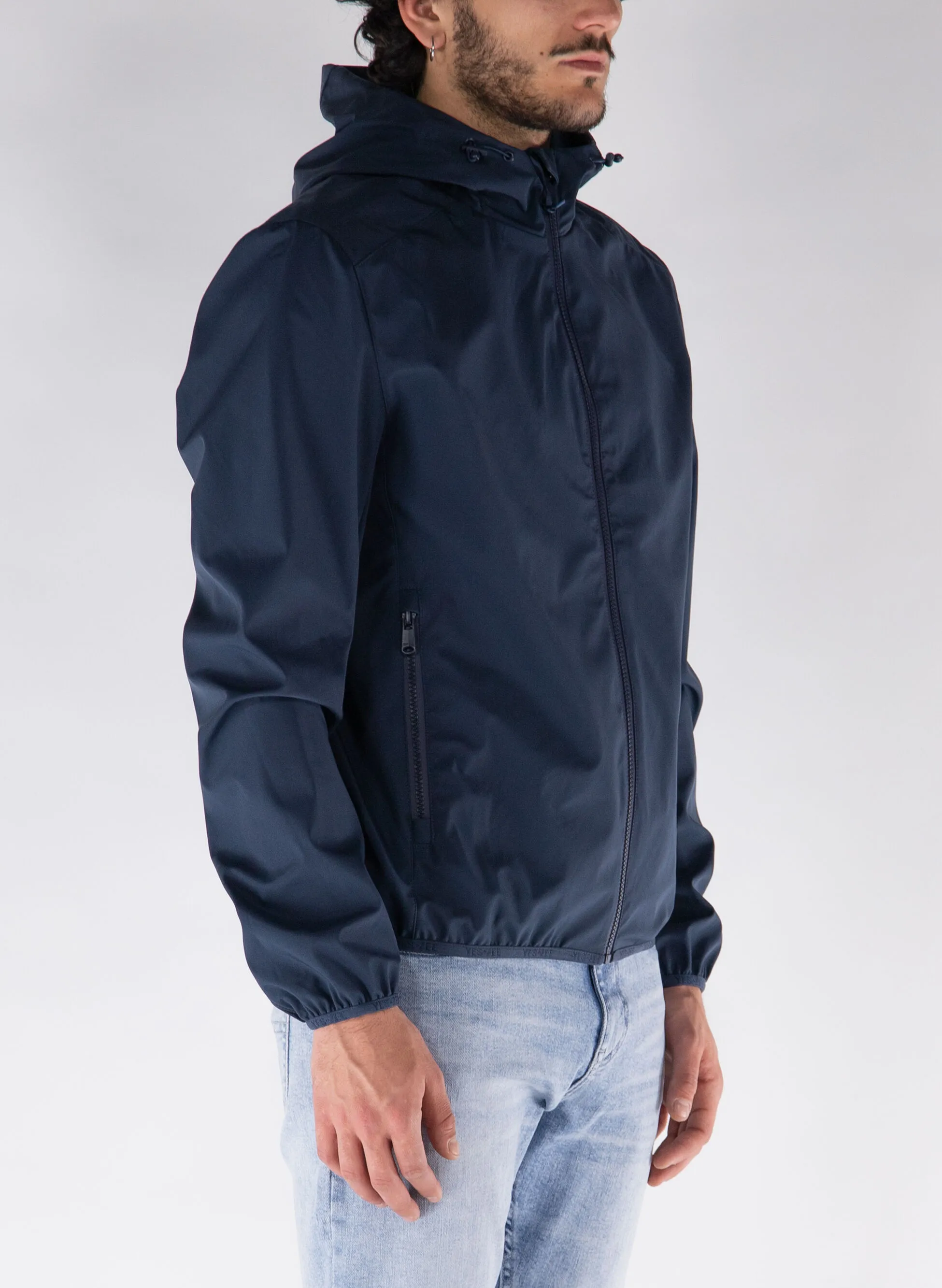 giacca full zip softshell con cappuccio