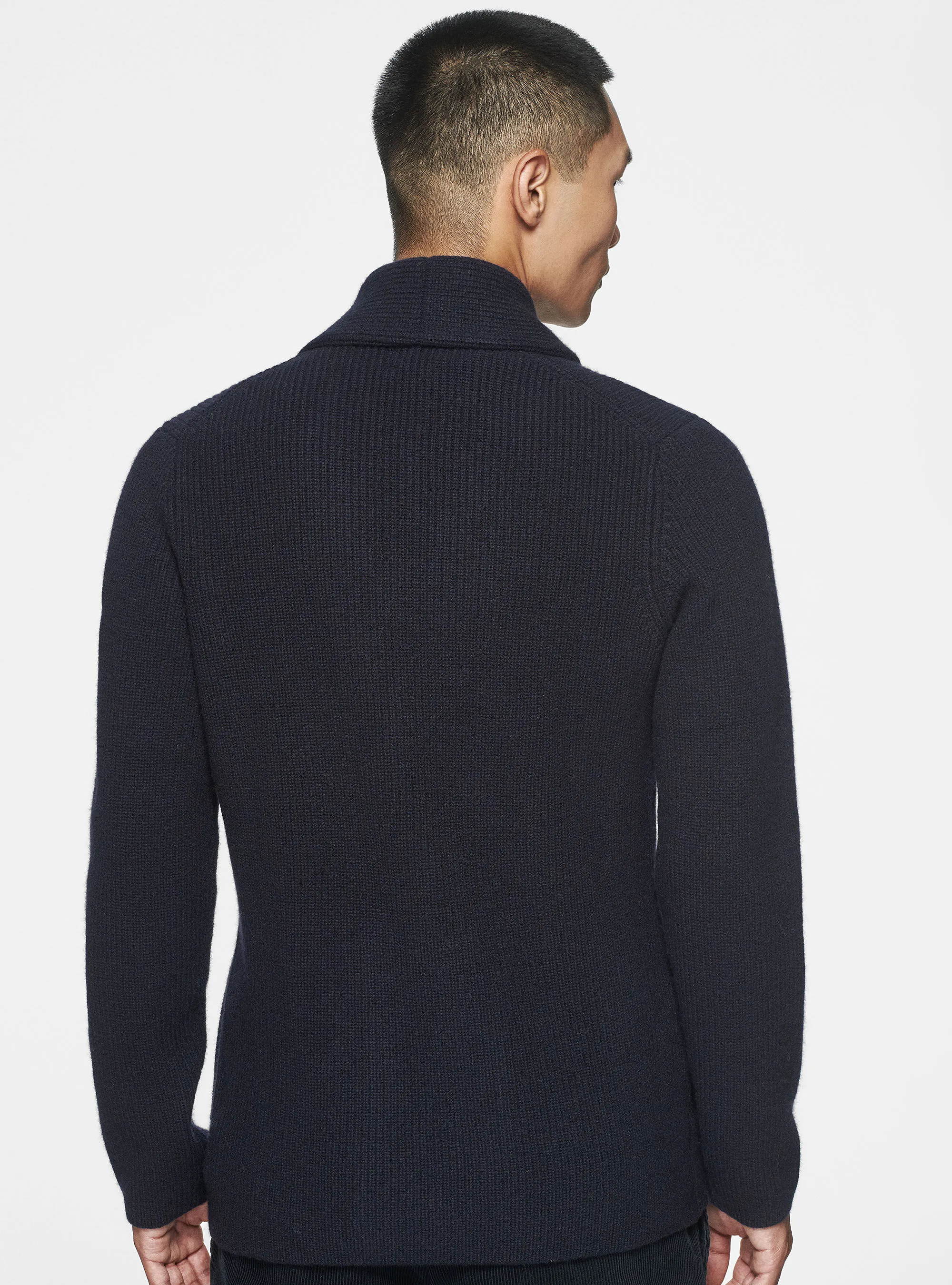 Giacca in maglia in lana merino costa perlata