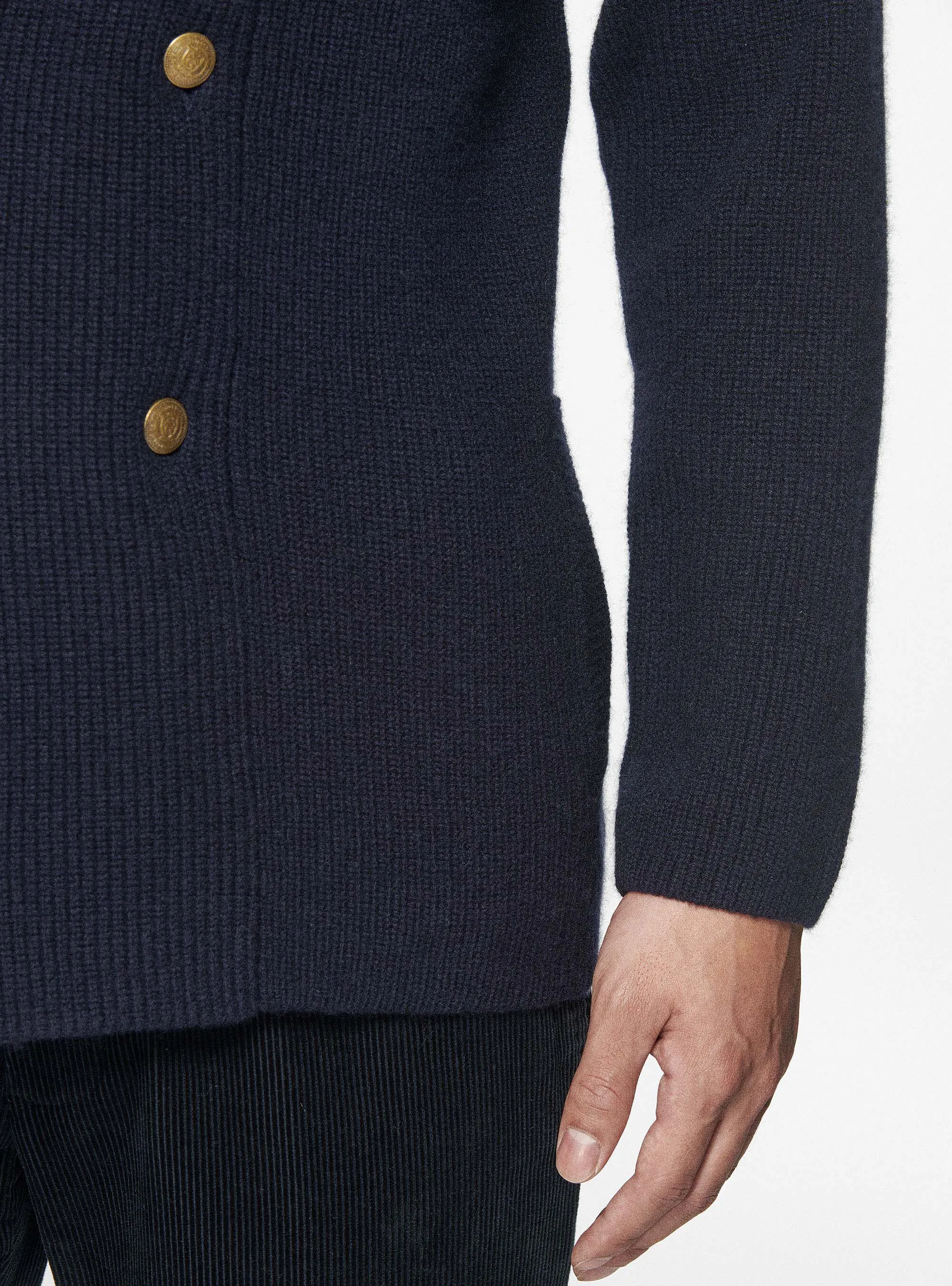Giacca in maglia in lana merino costa perlata