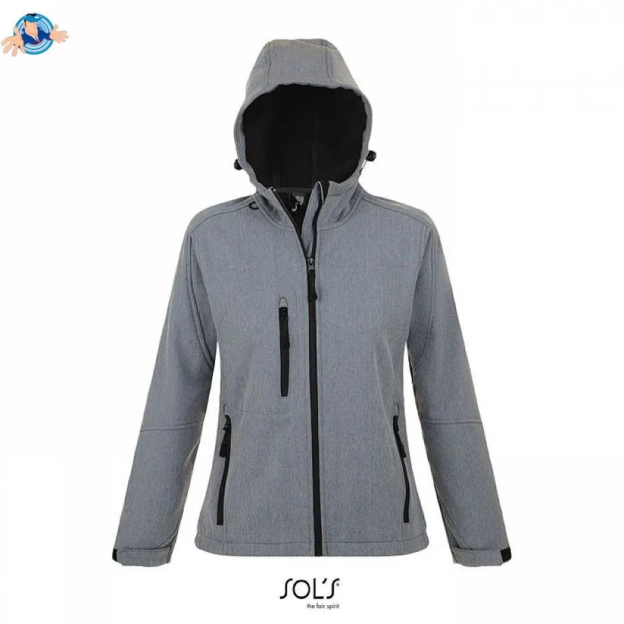 Giacca Softshell da donna con cappuccio | personalizzabile con il tuo logo