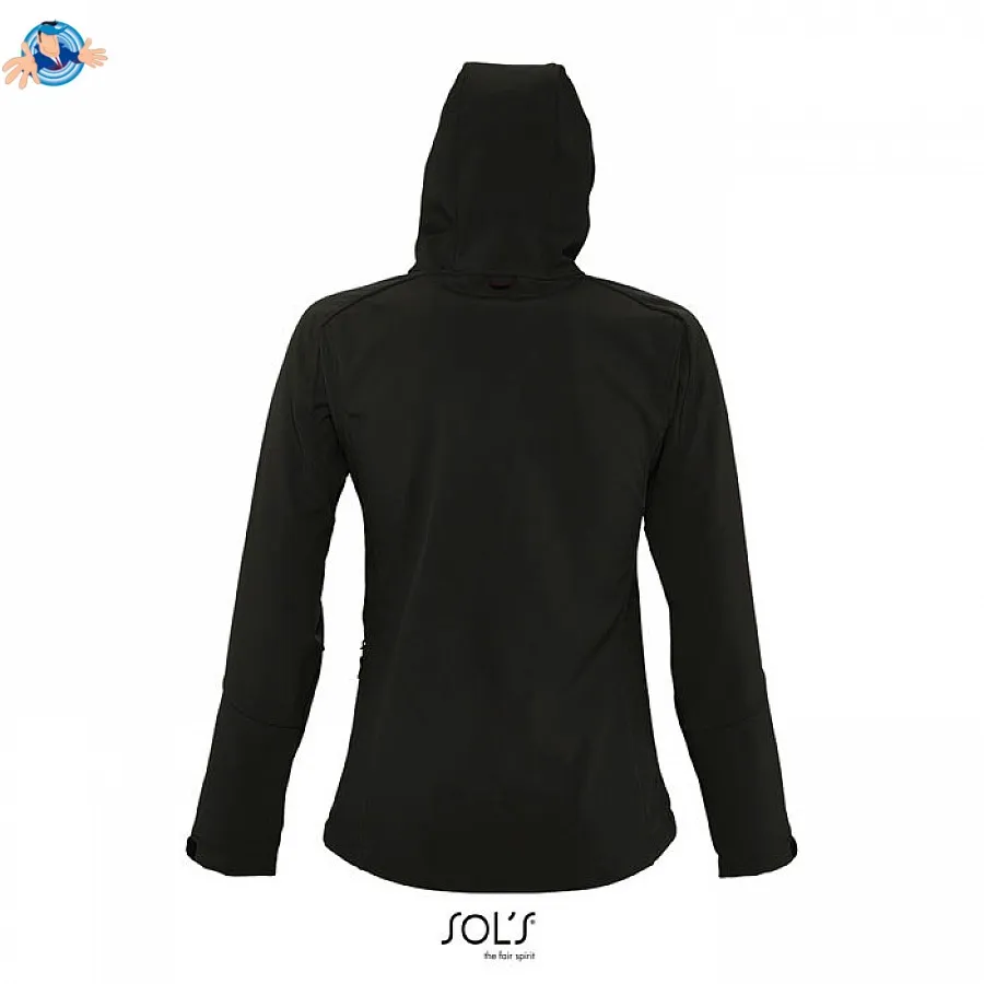 Giacca Softshell da donna con cappuccio | personalizzabile con il tuo logo