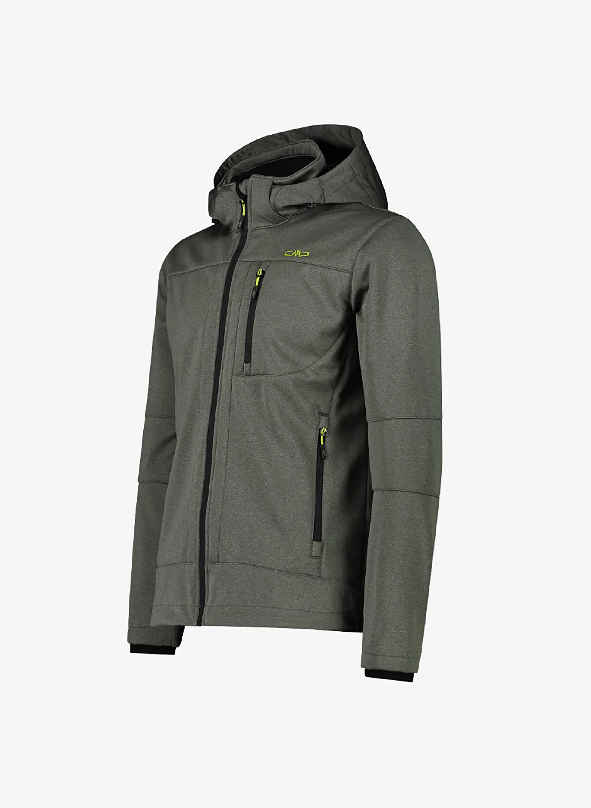 giacca softshell melangiato con cappuccio