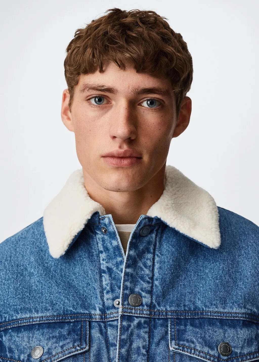 Giubbotto denim pelliccia di pecora