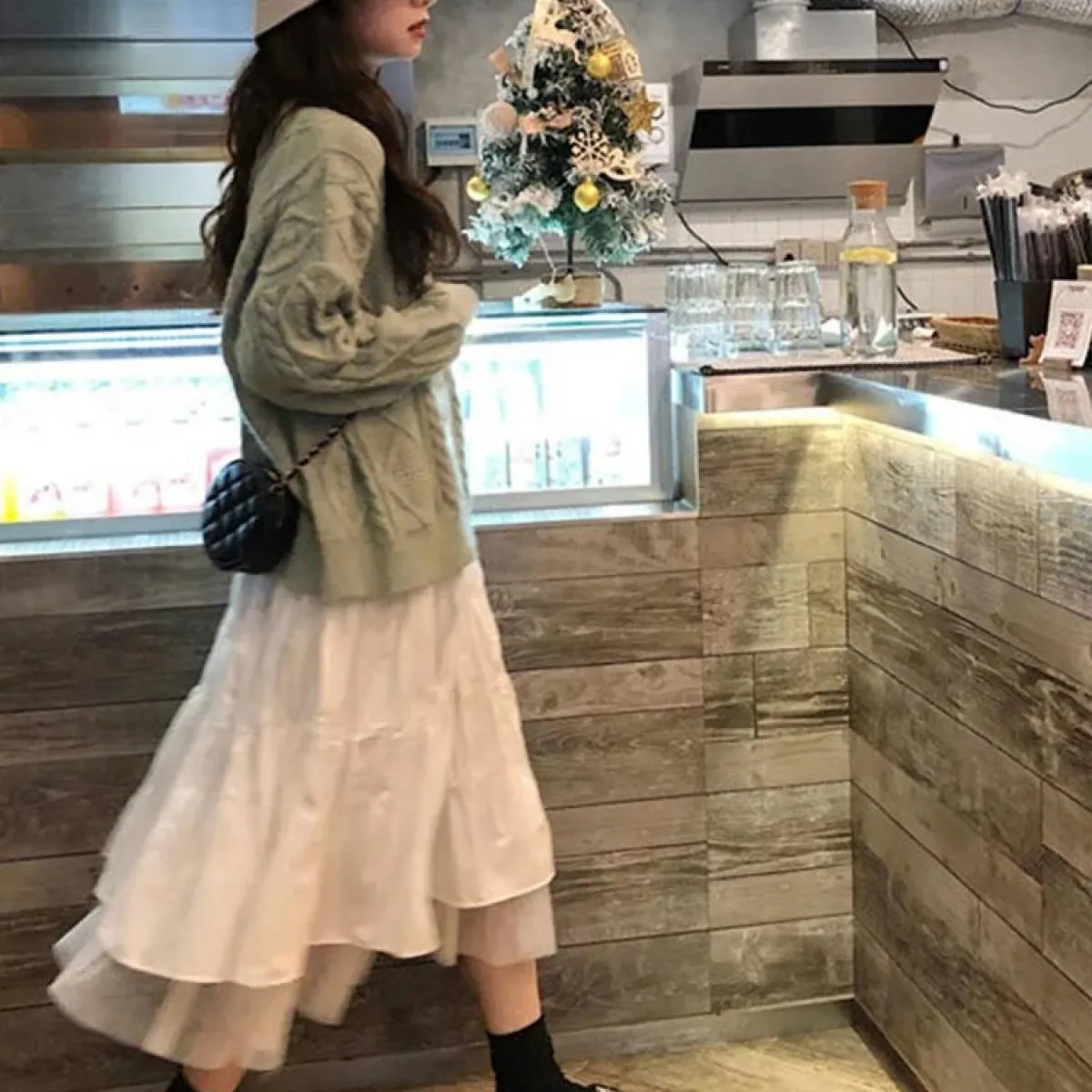 Gonne lunghe in tulle midi Donna 2023 Autunno Elastico a vita alta Tutu in rete Gonne a pieghe Donna Gonna lunga bianca nera Str