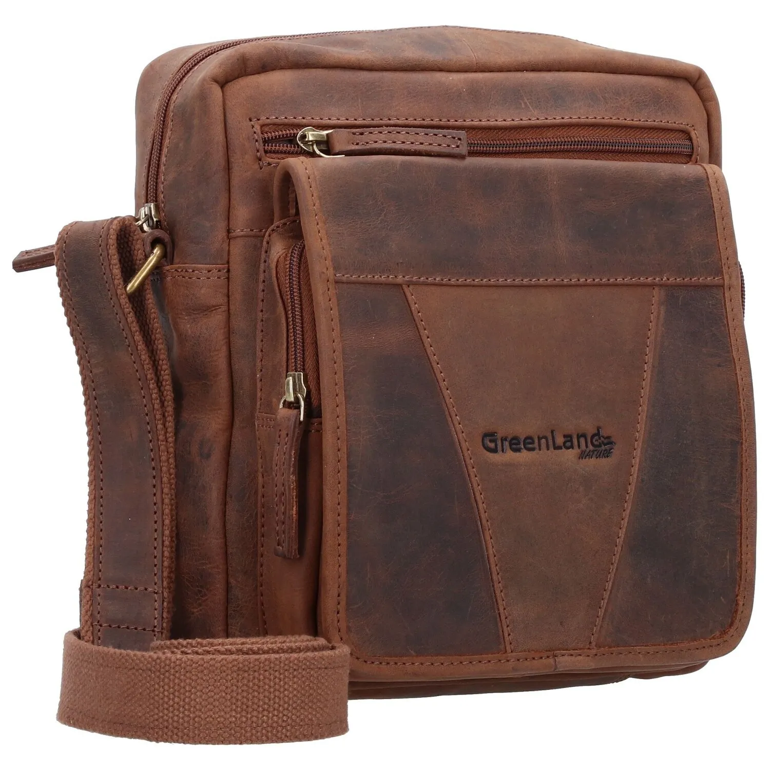 Greenland Nature Montenegro Borsa a tracolla RFID in pelle 22 cm
