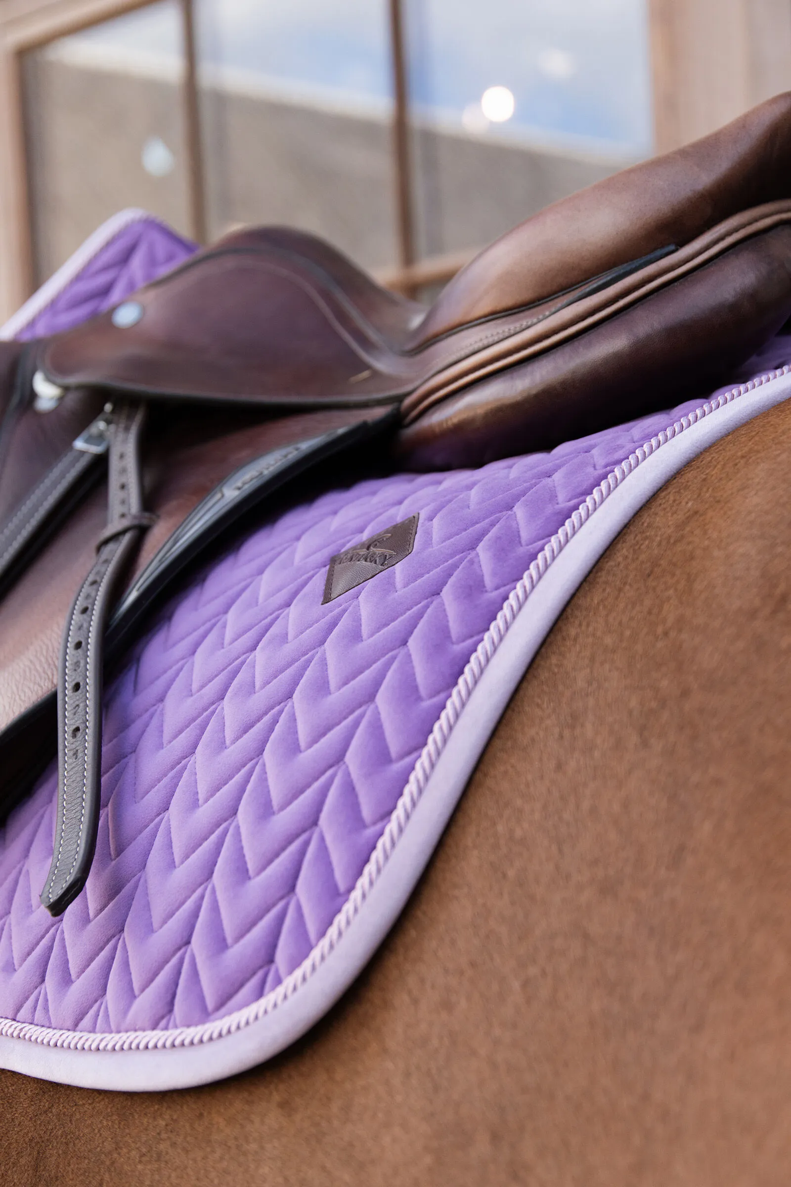 Kentucky Horsewear Sottosella da salto in velluto a contrasto
