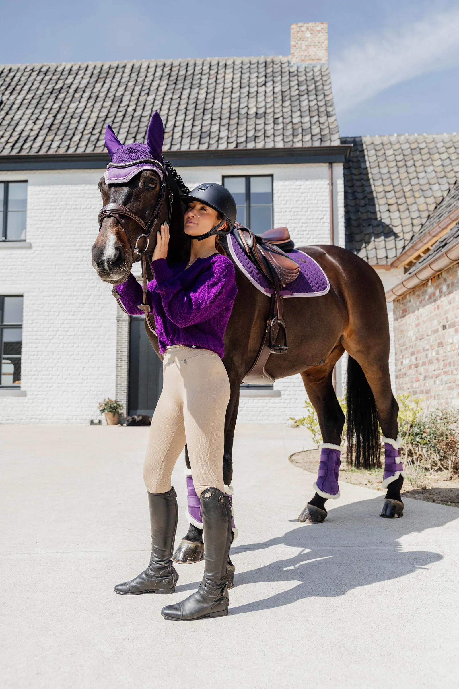 Kentucky Horsewear Sottosella da salto in velluto a contrasto