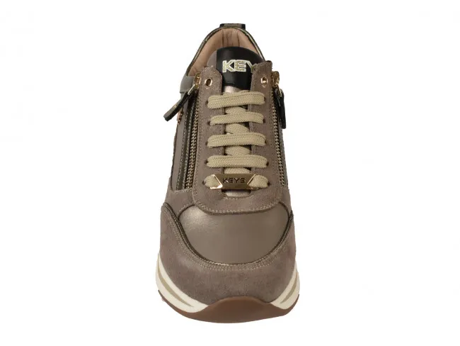 KEYS SCARPE CON ZEPPA DONNA INVERNO K8326 7826  SNEAKERS TAUPE/TORTORA