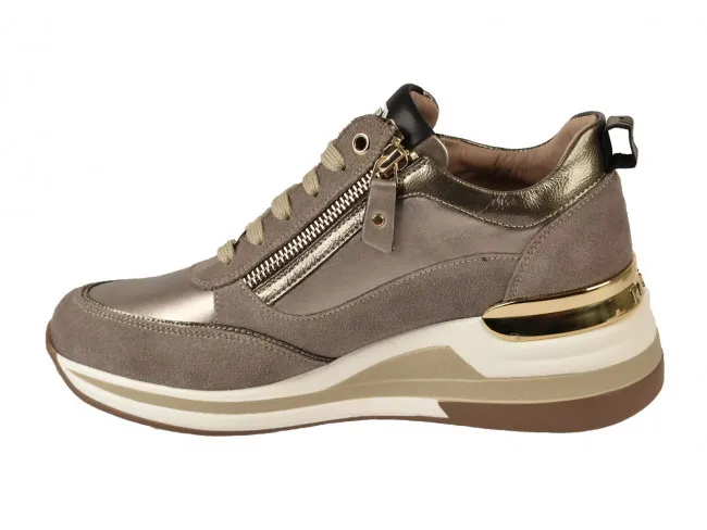 KEYS SCARPE CON ZEPPA DONNA INVERNO K8326 7826  SNEAKERS TAUPE/TORTORA