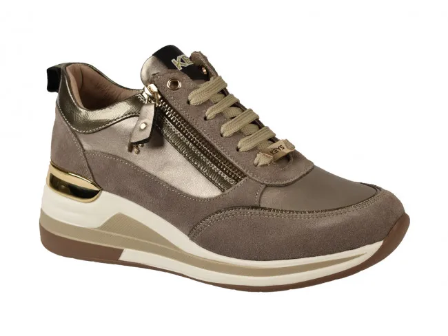 KEYS SCARPE CON ZEPPA DONNA INVERNO K8326 7826  SNEAKERS TAUPE/TORTORA