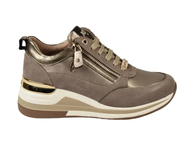 KEYS SCARPE CON ZEPPA DONNA INVERNO K8326 7826  SNEAKERS TAUPE/TORTORA