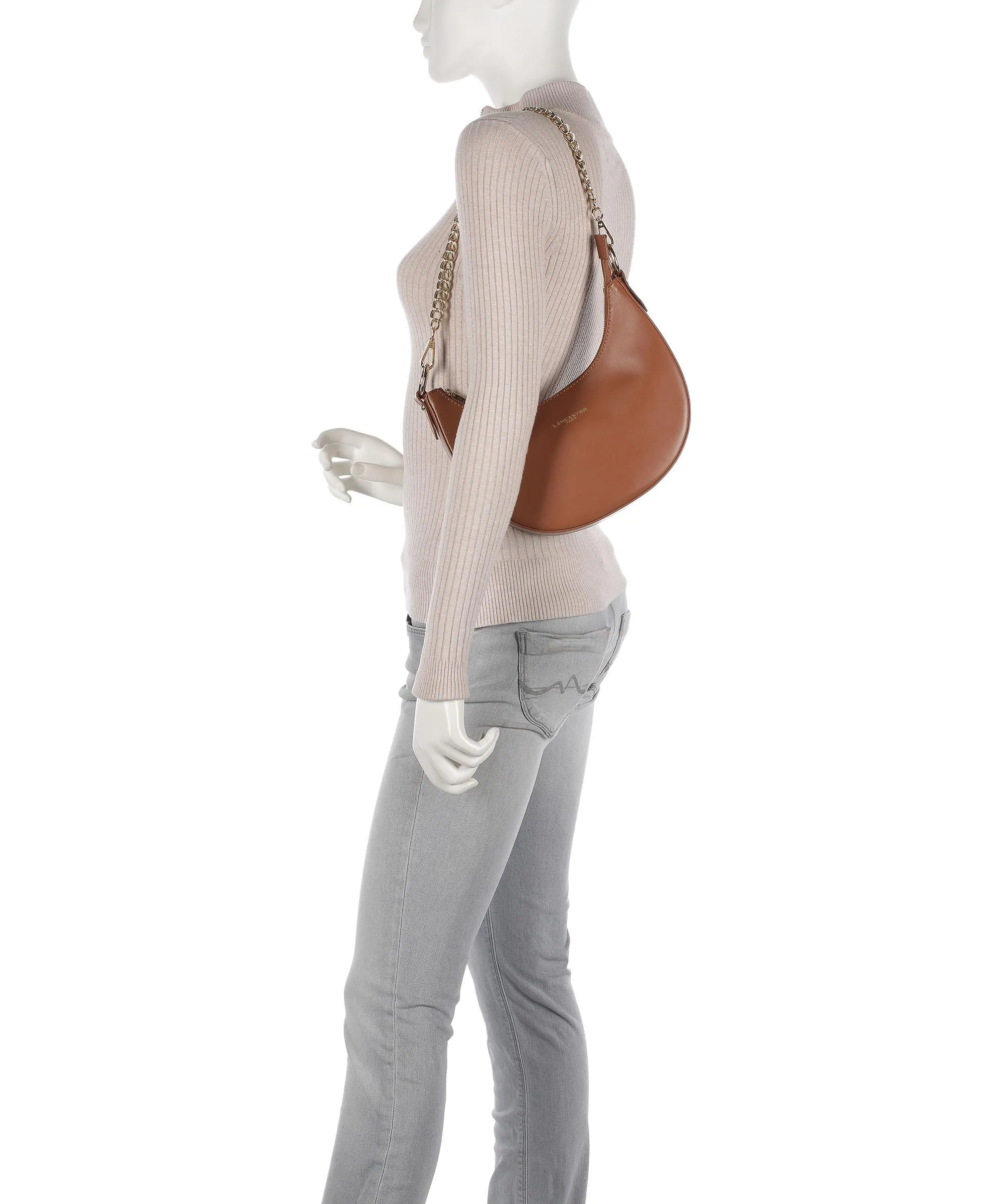  Lancaster Paris Aimy Borsa a spalla pelle di vacchetta finemente grana marrone  