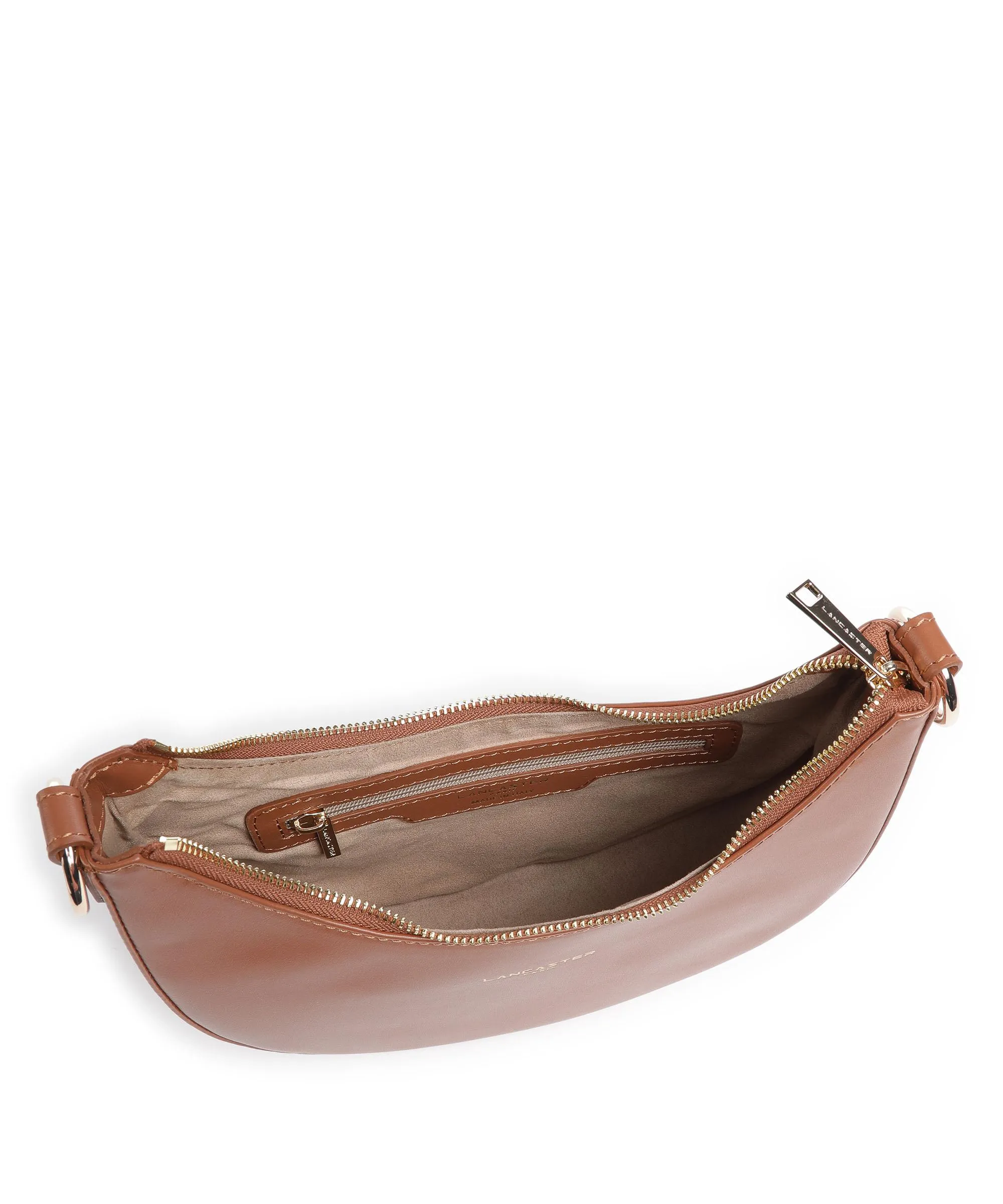  Lancaster Paris Aimy Borsa a spalla pelle di vacchetta finemente grana marrone  