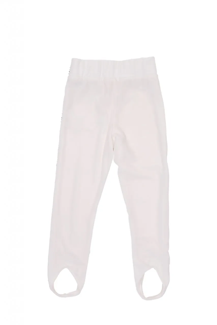 Leggings in velluto con strass Avorio