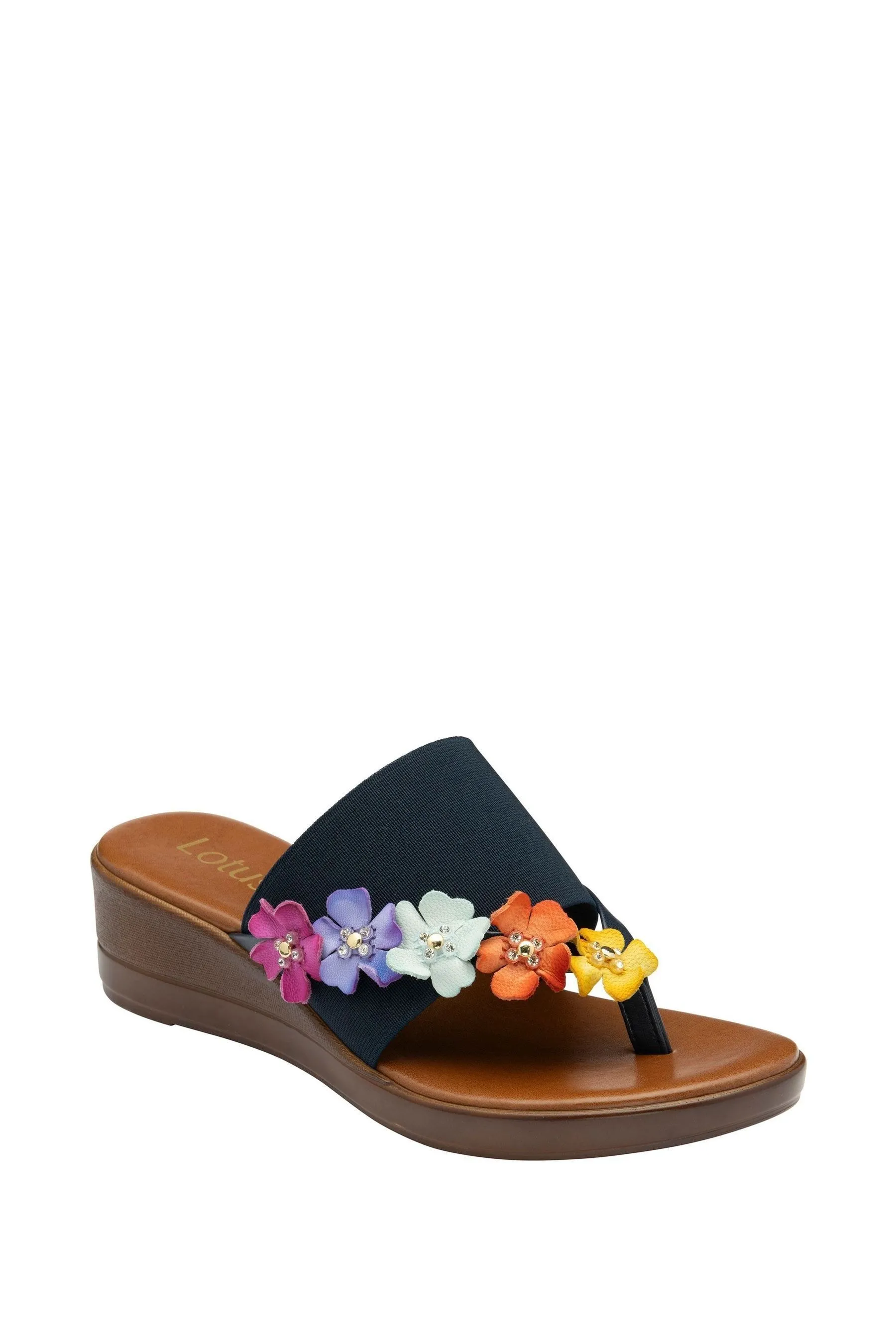 Lotus - Sandali infradito con zeppa