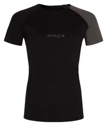 Maglia a maniche corte da donna AYAQ Biafo Merinos Nero