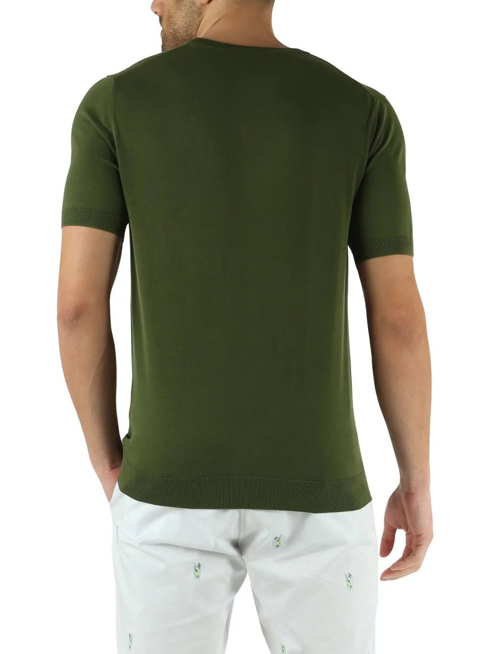 Maglia a maniche corte in cotone con ricamo logo