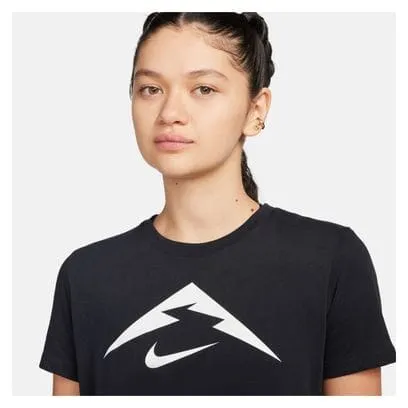 Maglia a maniche corte Nike Dri-Fit Trail Logo Donna Nero