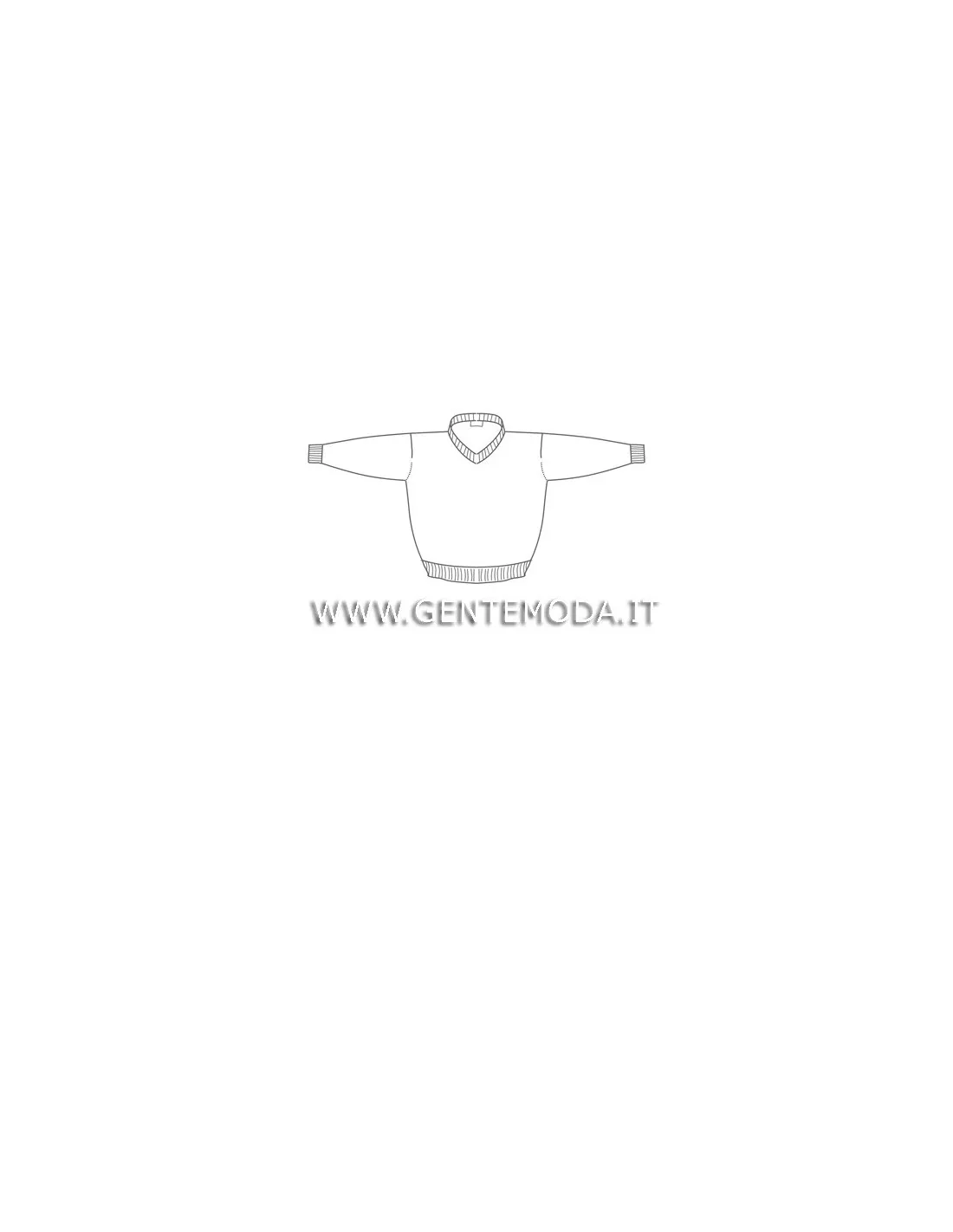 Maglia collo v ml lana merino 4 stagioni blu