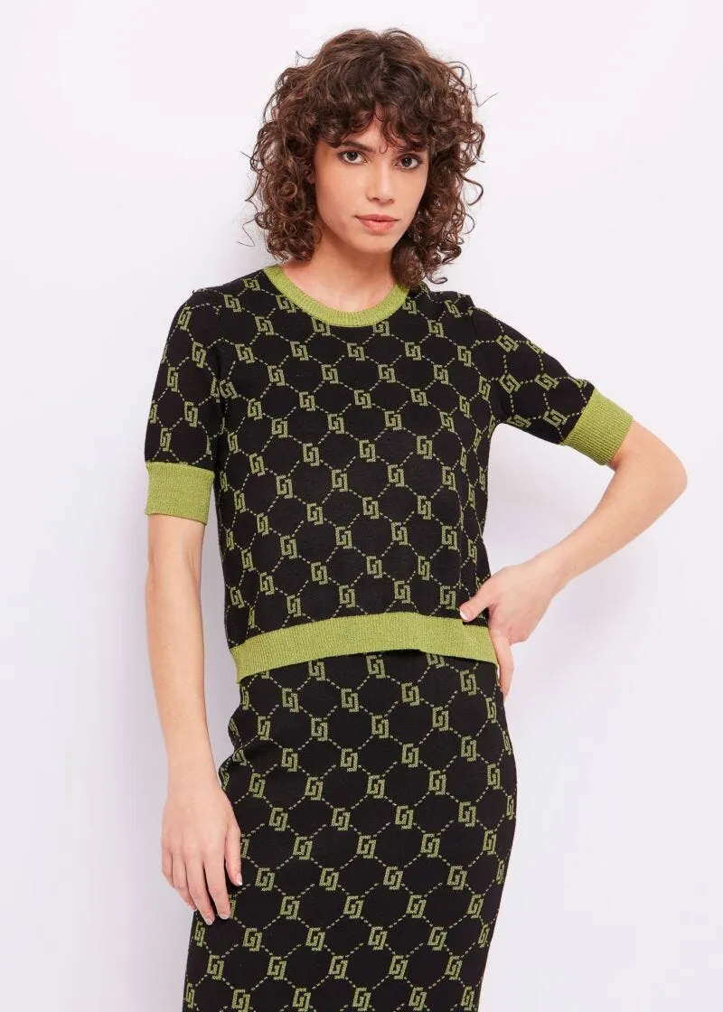 Maglia con logo jacquard