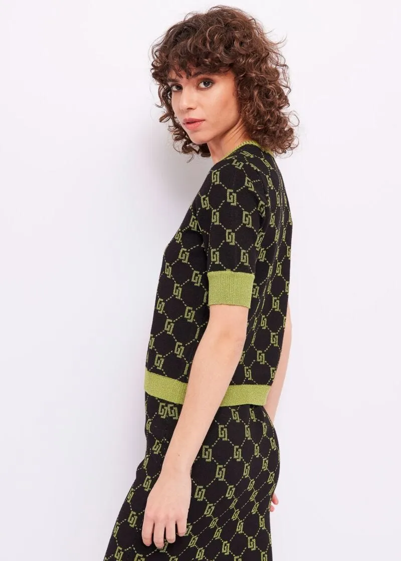 Maglia con logo jacquard