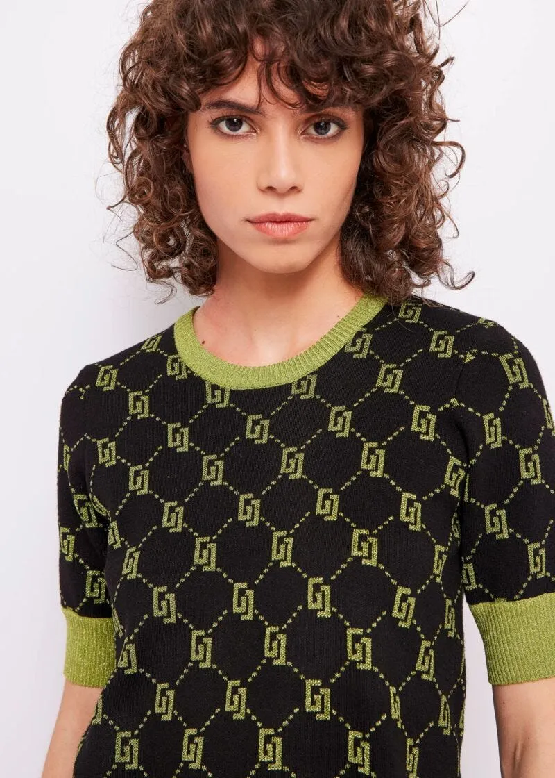 Maglia con logo jacquard