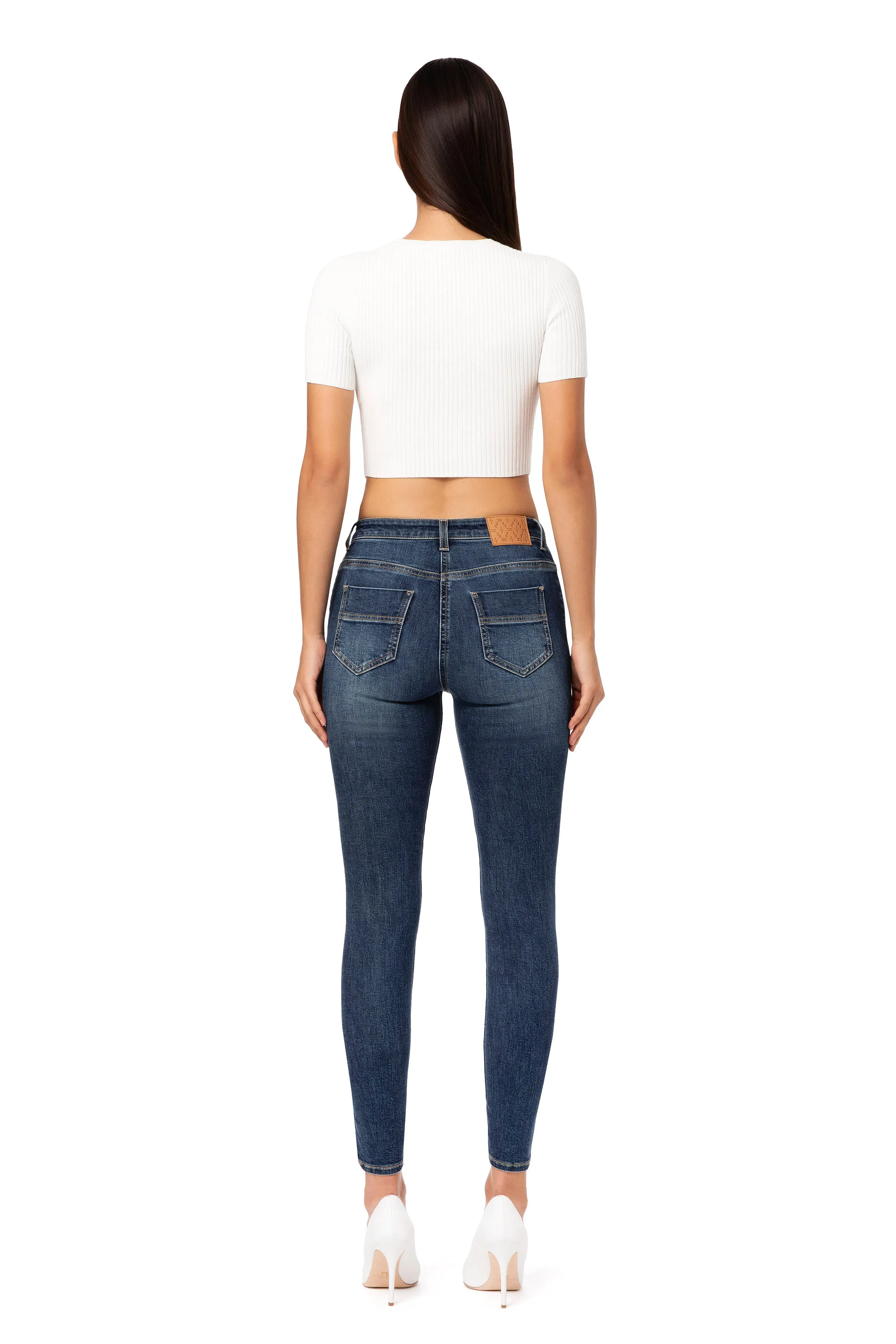 Maglia cropped a costine