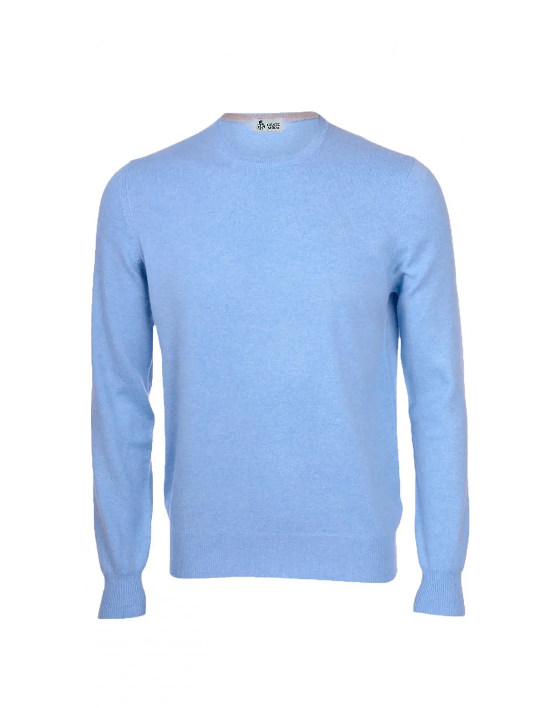 Maglia girocollo ml lana merino 4 stagioni azzurro