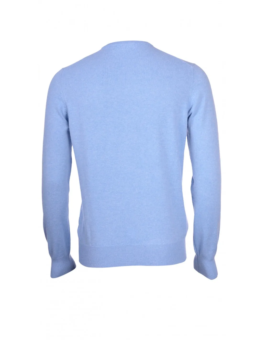 Maglia girocollo ml lana merino azzurro taglie forti 3xl-7xl