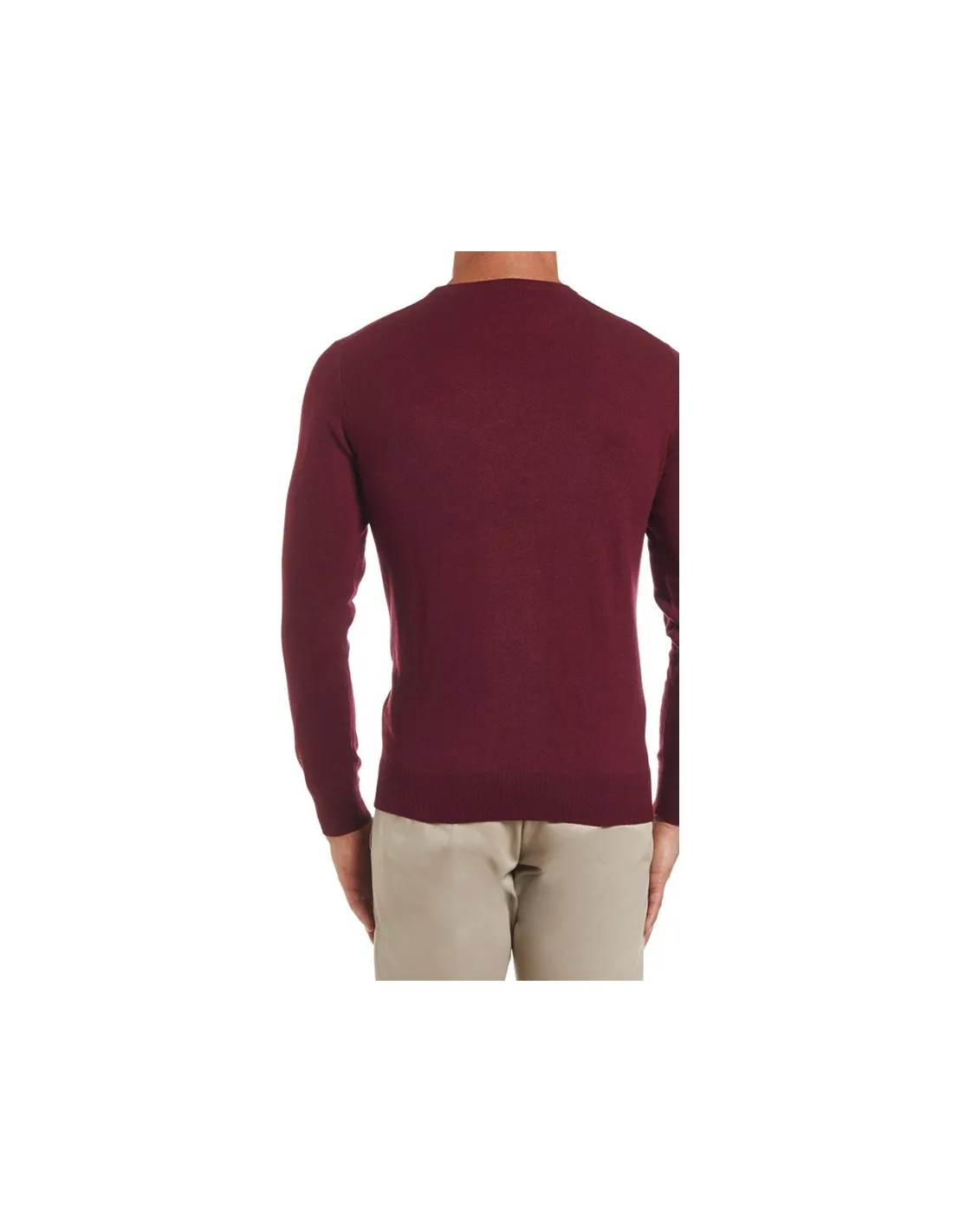 Maglia girocollo ml lana merino bordo taglie forti