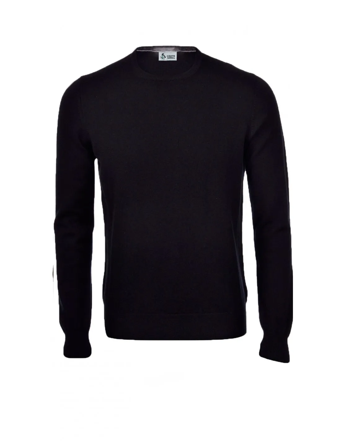 Maglia girocollo ml lana merino nero taglie forti