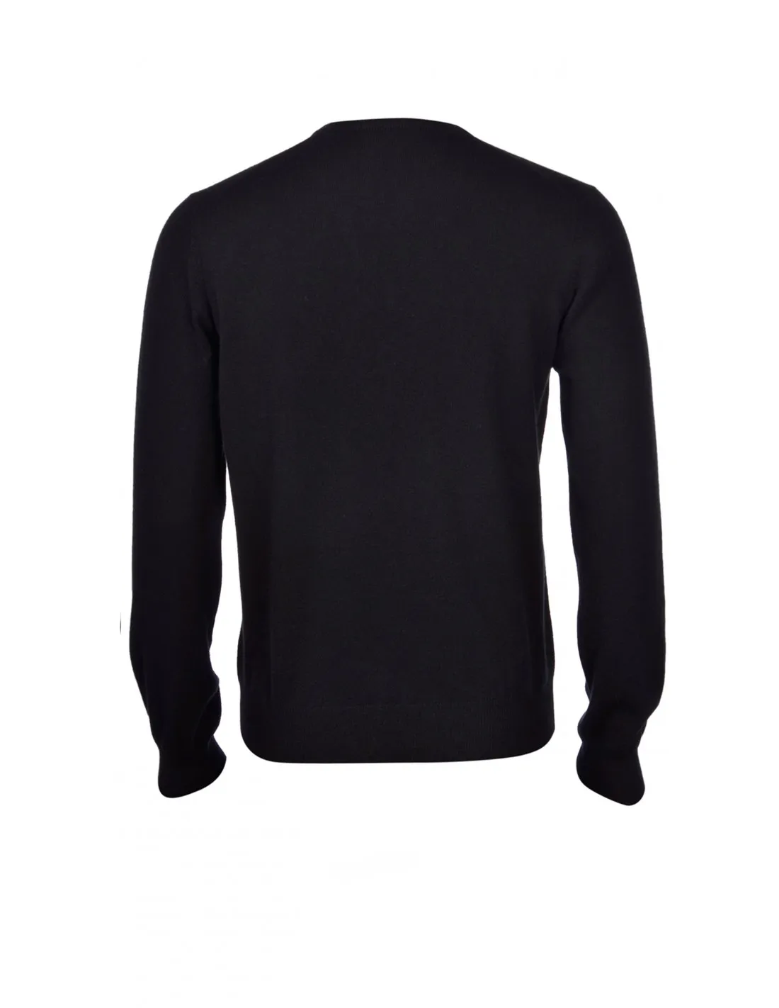 Maglia girocollo ml lana merino nero taglie forti