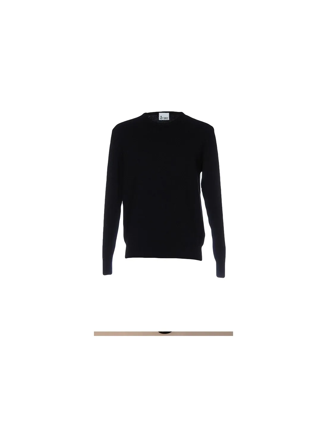 Maglia girocollo ml lana merino nero taglie forti
