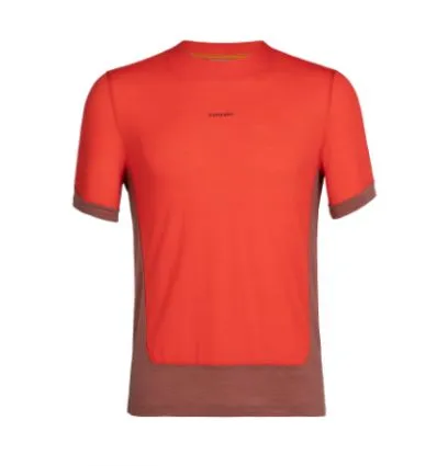 Maglietta Icebreaker Zoneknit Ss Tee (Lava/grape/cb) uomo