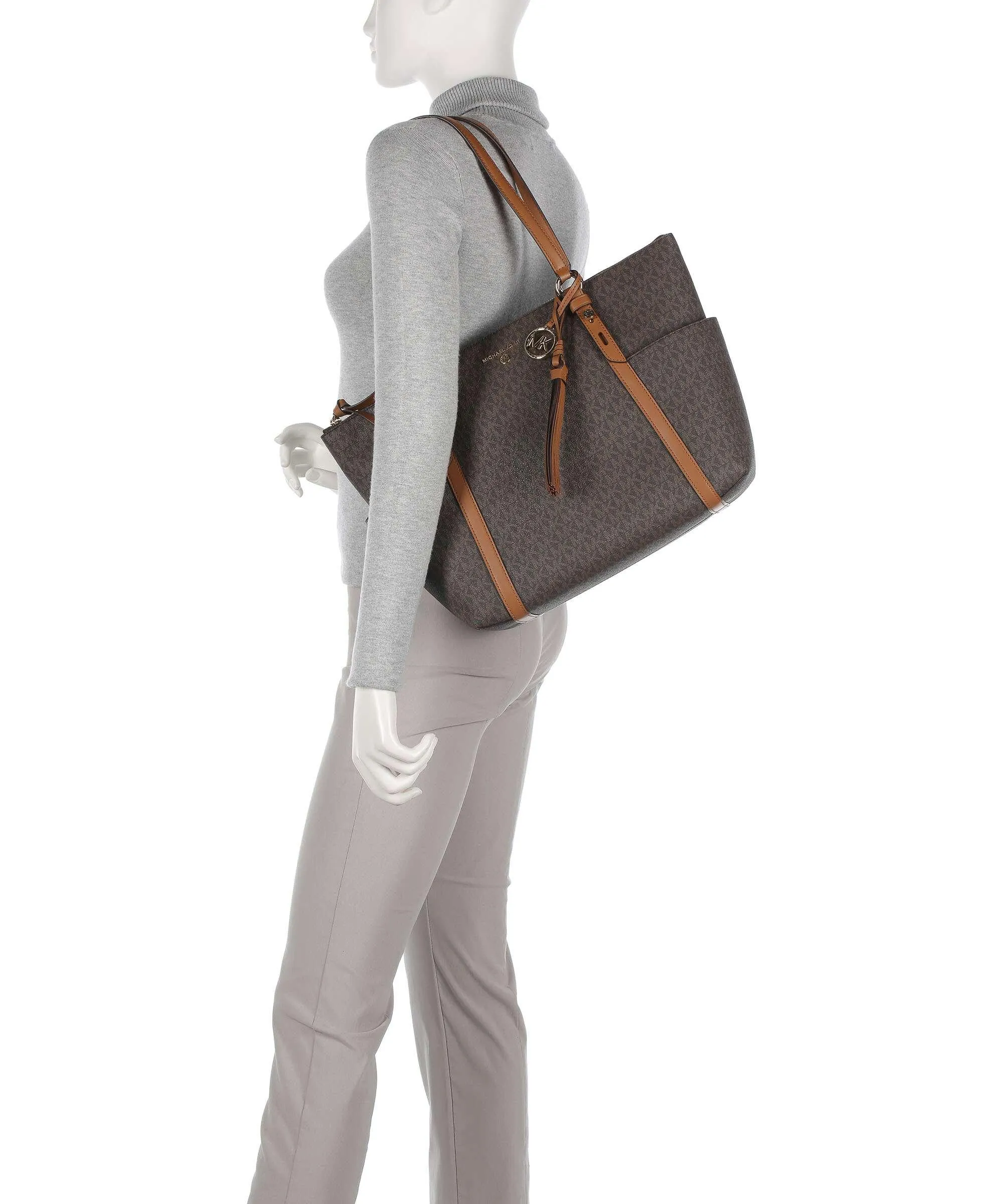  Michael Kors Sullivan Borsa shopper 13″ tela marrone scuro  