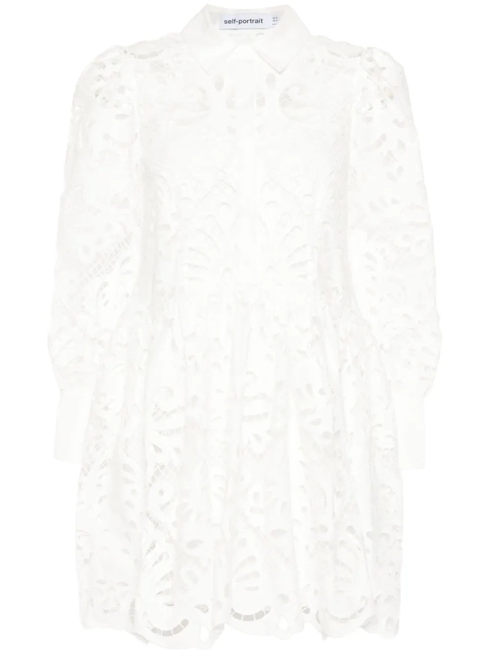 Mini abito in pizzo in bianco Self -Portrait - donna