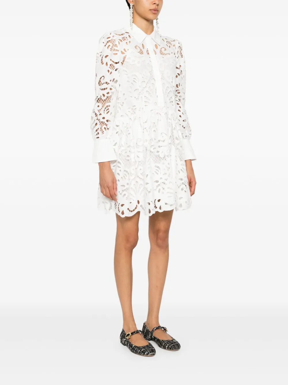 Mini abito in pizzo in bianco Self -Portrait - donna