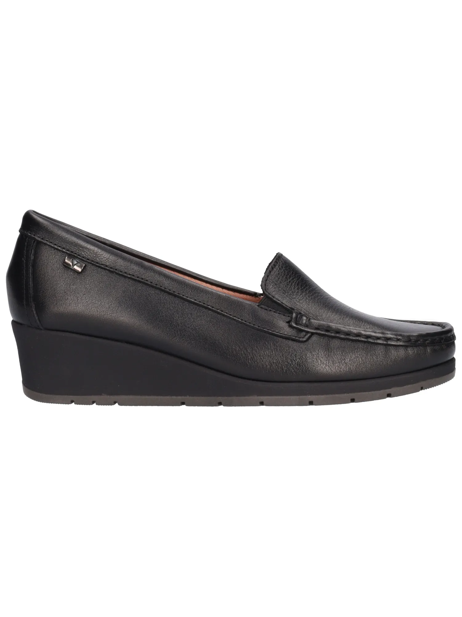 Mocassino zeppa bassa Valleverde da donna nero