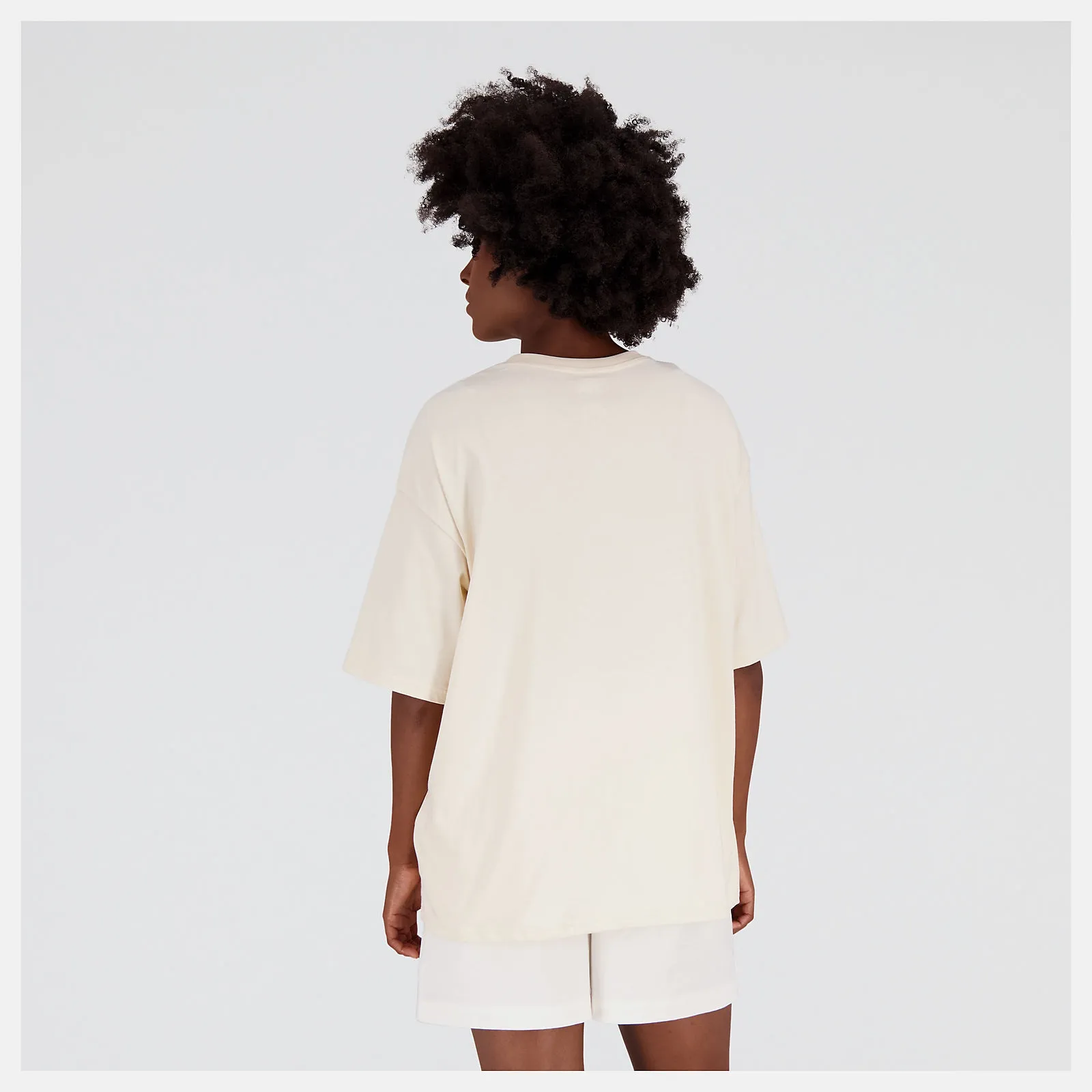 New Balance Essentials Stacked Logo Cotton Oversized SS T-shirt Donna
