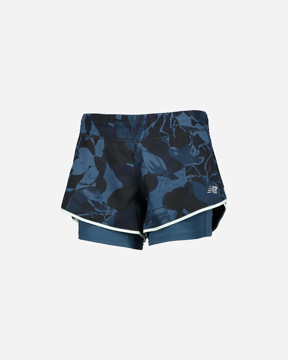 New Balance Printed Impact Short 4 Inc W (Multicolor)